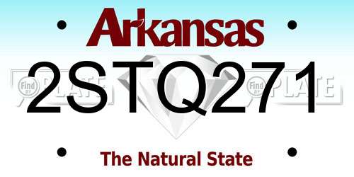 2STQ271 Arkansas License Plate