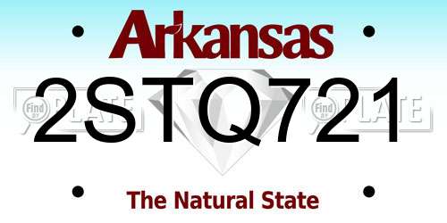 2STQ721 Arkansas License Plate