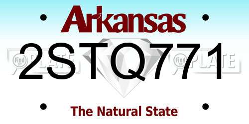 2STQ771 Arkansas License Plate