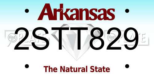 2STT829 Arkansas License Plate