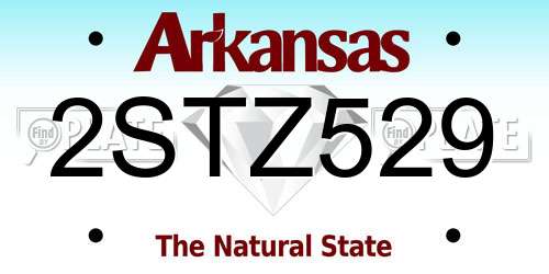 2STZ529 Arkansas License Plate