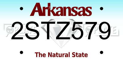 2STZ579 Arkansas License Plate