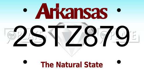 2STZ879 Arkansas License Plate
