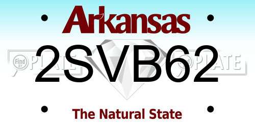 2SVB62 Arkansas License Plate