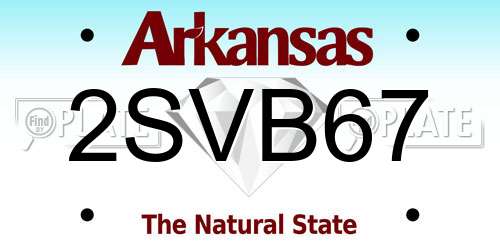 2SVB67 Arkansas License Plate