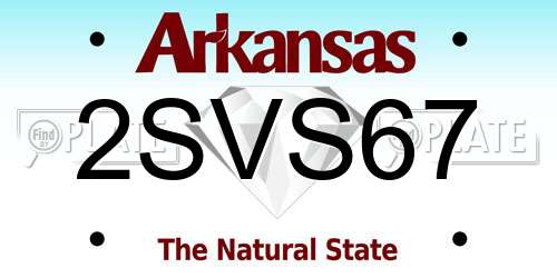 2SVS67 Arkansas License Plate