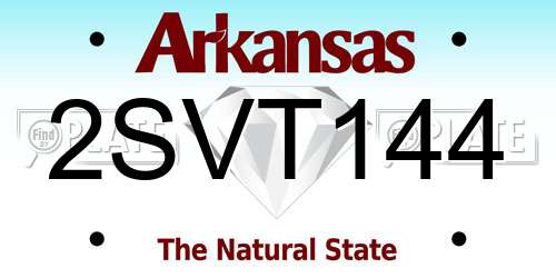 2SVT144 Arkansas License Plate