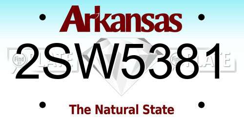 2SW5381 Arkansas License Plate