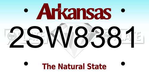 2SW8381 Arkansas License Plate