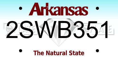 2SWB351 Arkansas License Plate