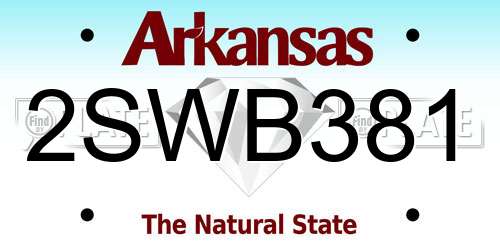 2SWB381 Arkansas License Plate