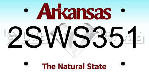 2SWS351 Arkansas License Plate