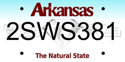 2SWS381 Arkansas License Plate
