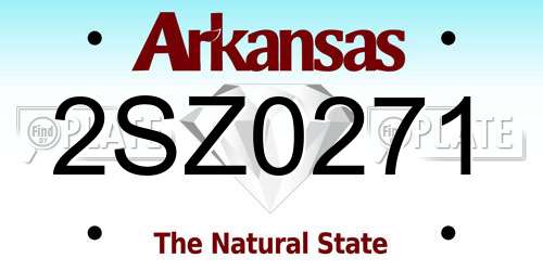 2SZ0271 Arkansas License Plate