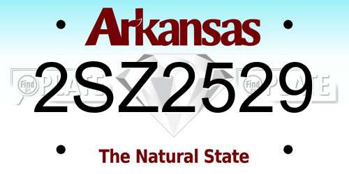 2SZ2529 Arkansas License Plate