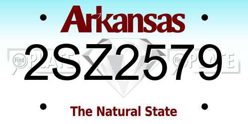 2SZ2579 Arkansas License Plate