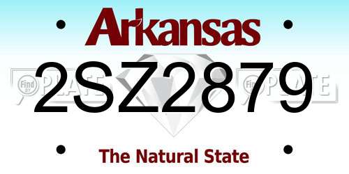 2SZ2879 Arkansas License Plate