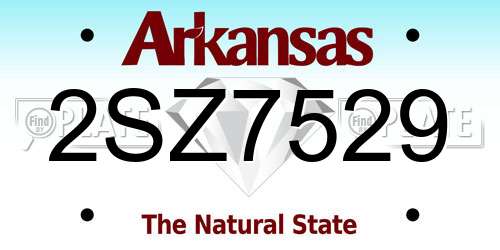 2SZ7529 Arkansas License Plate