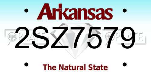 2SZ7579 Arkansas License Plate