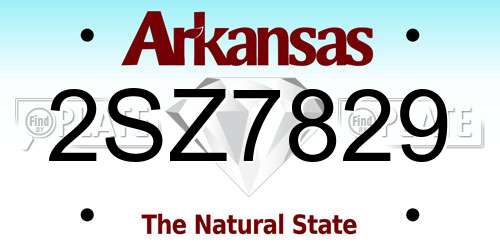 2SZ7829 Arkansas License Plate