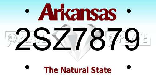 2SZ7879 Arkansas License Plate