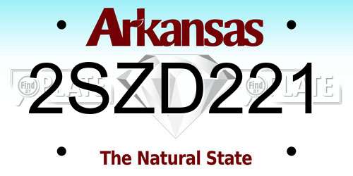 2SZD221 Arkansas License Plate