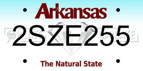 2SZE255 Arkansas License Plate