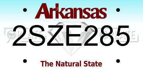 2SZE285 Arkansas License Plate
