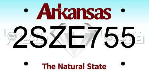 2SZE755 Arkansas License Plate