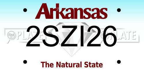 2SZI26 Arkansas License Plate
