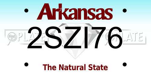 2SZI76 Arkansas License Plate
