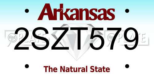 2SZT579 Arkansas License Plate