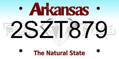 2SZT879 Arkansas License Plate