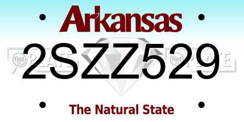 2SZZ529 Arkansas License Plate