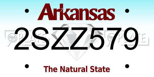 2SZZ579 Arkansas License Plate