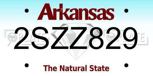 2SZZ829 Arkansas License Plate