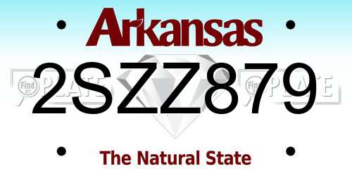 2SZZ879 Arkansas License Plate