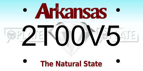 2T00V5 Arkansas License Plate