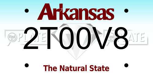 2T00V8 Arkansas License Plate