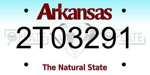 2T03291 Arkansas License Plate