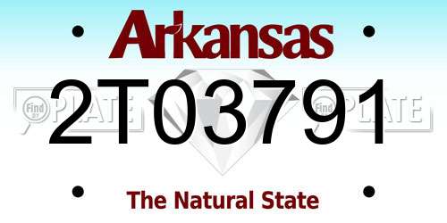 2T03791 Arkansas License Plate