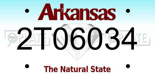2T06034 Arkansas License Plate