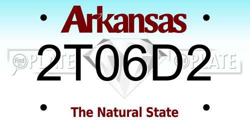 2T06D2 Arkansas License Plate