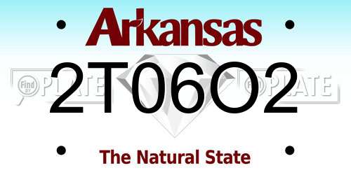 2T06O2 Arkansas License Plate