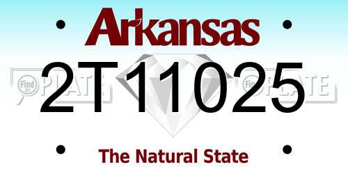 2T11025 Arkansas License Plate