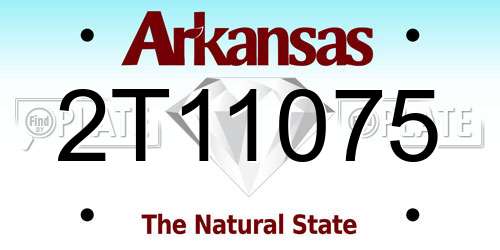 2T11075 Arkansas License Plate