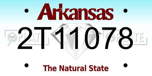 2T11078 Arkansas License Plate
