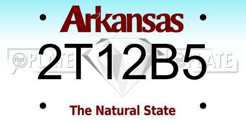 2T12B5 Arkansas License Plate