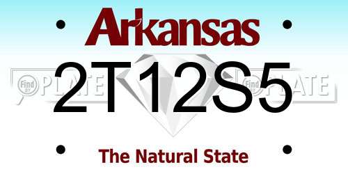 2T12S5 Arkansas License Plate