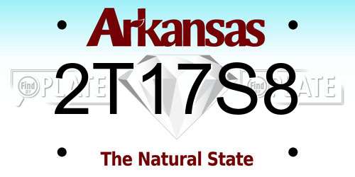 2T17S8 Arkansas License Plate